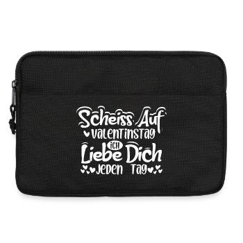Scheiss auf Valentinstag ich liebe dich jeden Tag - Laptoptasche 13" - Schwarz - Vorne