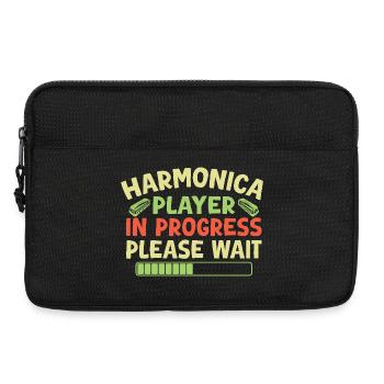 Funny Harmonica Player In Progress Harmonica - Laptoptasche 13" - Schwarz - Vorne
