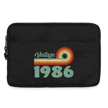 Vintage 1986 Retro Mountain Birthday 1986 - Laptop bag 13" - black - Front