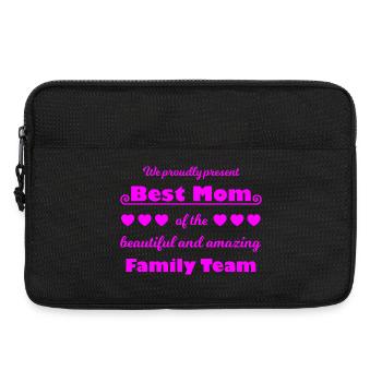 Meilleure équipe de maman – Family Joy Pink - Sacoche pour ordinateur portable 13 pouces - noir - Devant
