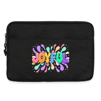 Lettrage Joyeux en éclats colorés - Sacoche pour ordinateur portable 13 pouces - noir - Devant