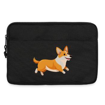 Corgi en course - Sacoche pour ordinateur portable 13 pouces - noir - Devant
