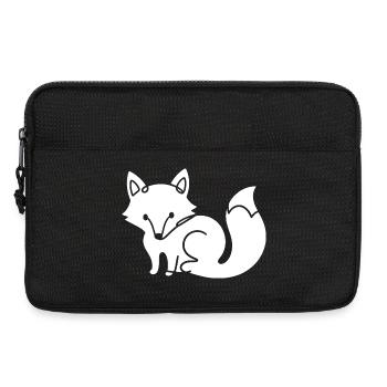 Silhouette de renard – Moti d’animaux minimalistes mignons - Sacoche pour ordinateur portable 13 pouces - noir - Devant