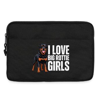 I Love Big Rottie Girls Rottweiler Hund - Laptoptasche 13" - Schwarz - Vorne