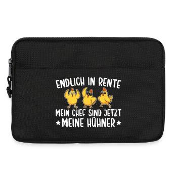 Rente Mein Chef sind meine Hühner Landwirt - Laptoptasche 13" - Schwarz - Vorne