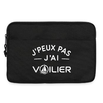 Voilier Humour Cadeau Passionné de Voile - Sacoche pour ordinateur portable 13 pouces - noir - Devant
