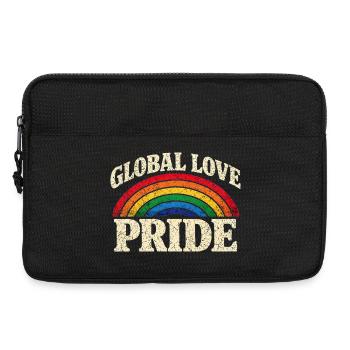 Global Love Pride Regenbogen Vintage T-Shirt  - Laptoptasche 13" - Schwarz - Vorne
