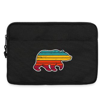 Rainbow Stripe Bear Silhouette - Laptop bag 13" - black - Front