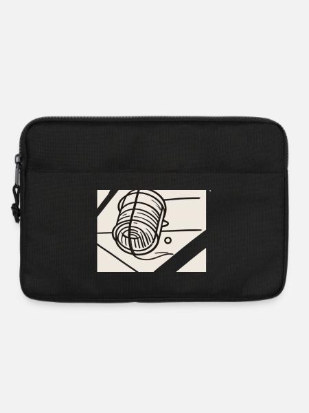 Line Art Yarn Ball - Laptop bag 13" - black