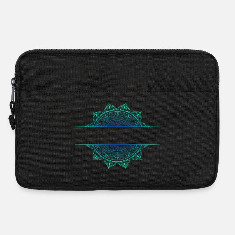 Mandala Cyan Green - Laptoptasche 13" - Schwarz