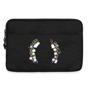 Maiglöckchen, Flieder & Vergissmeinnicht Rahmen - Laptoptasche 13" - Schwarz - Vorne