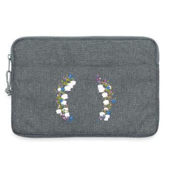 Maiglöckchen, Flieder & Vergissmeinnicht Rahmen - Laptoptasche 13" - Grau meliert - Vorne