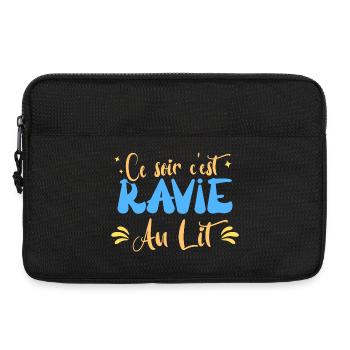 Ce soir c'est ravie au lit humour blague mariage - Sacoche pour ordinateur portable 13 pouces - noir - Devant