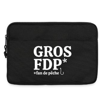 pêche, pêcheur, fan de pêche - Sacoche pour ordinateur portable 13 pouces - noir - Devant