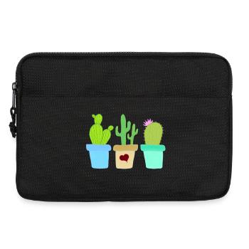 Drei Kakteen - Laptoptasche 13" - Schwarz - Vorne
