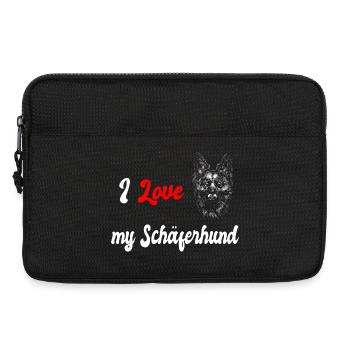 J'adore mon berger allemand - Sacoche pour ordinateur portable 13 pouces - noir - Devant