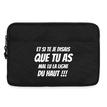 phrase drôle, humour, orthographe - Sacoche pour ordinateur portable 13 pouces - noir - Devant