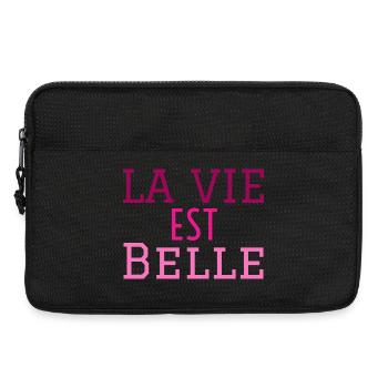 la vie est belle - Sacoche pour ordinateur portable 13 pouces - noir - Devant