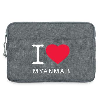 I LOVE MYANMAR - Laptoptasche 13" - Grau meliert - Vorne