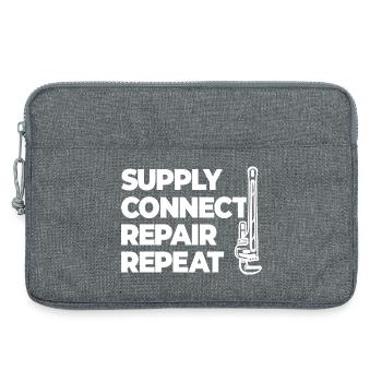 Supplying, connecting, repairing, plumbing - Laptop bag 13" - heather grey - Front