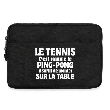 tennis, fan de tennis, court de tennis - Sacoche pour ordinateur portable 13 pouces - noir - Devant