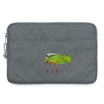 my Giant Hooded Katydid. nature pic, no graphics - Laptoptasche 13" - Grau meliert - Vorne