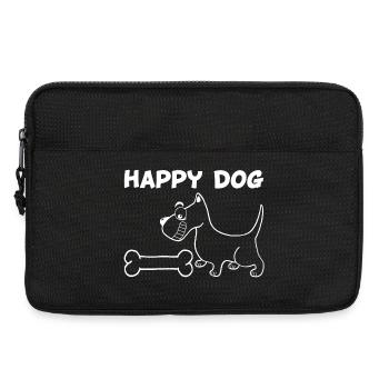 Un chien heureux (blanc) - Sacoche pour ordinateur portable 13 pouces - noir - Devant