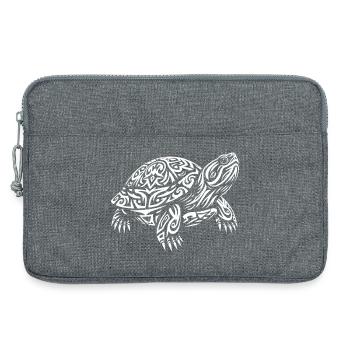 Tortue tribale - Sacoche pour ordinateur portable 13 pouces - gris chiné - Devant