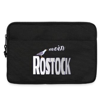 Rostock Möwe & Moin Ostsee - Laptoptasche 13" - Schwarz - Vorne