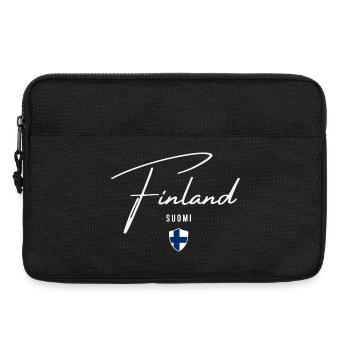 Finnland, minimalistisches, elegantes Design - Laptoptasche 13" - Schwarz - Vorne