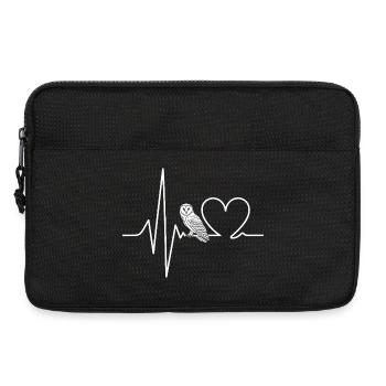 Herz Eule Herzschlag Design - Laptoptasche 13" - Schwarz - Vorne