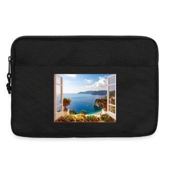 Panoramic views of the Mediterranean coast - Laptop bag 13" - black - Front