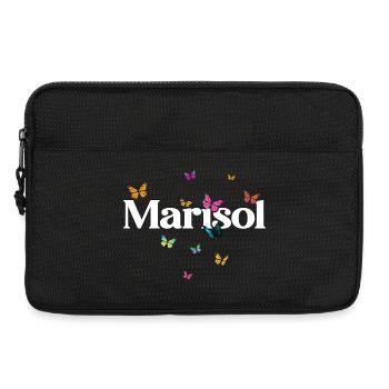 Schöner Mädchenname MARISOL mit Schmetterlingen  - Laptoptasche 13" - Schwarz - Vorne
