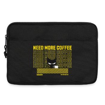 Black Cat with Coffee Mug Illustration - Laptop bag 13" - black - Front