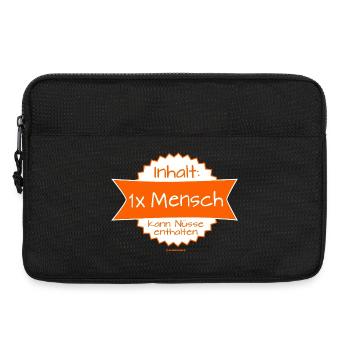 Humoristisches Mensch-Logo mit Botschaft - Laptoptasche 13" - Schwarz - Vorne
