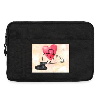 Motif de coeur avec dessin au trait Tasse à café amoureuse - Sacoche pour ordinateur portable 13 pouces - noir - Devant
