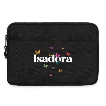 Beautiful girl name with butterflies ISADORA - Laptop bag 13" - black - Front