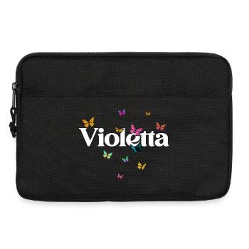 Beau prénom de fille avec des papillons VIOLETTA - Sacoche pour ordinateur portable 13 pouces - noir - Devant
