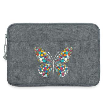 Fleckiger Polka Dot Mosaik Schmetterling - Laptoptasche 13" - Grau meliert - Vorne