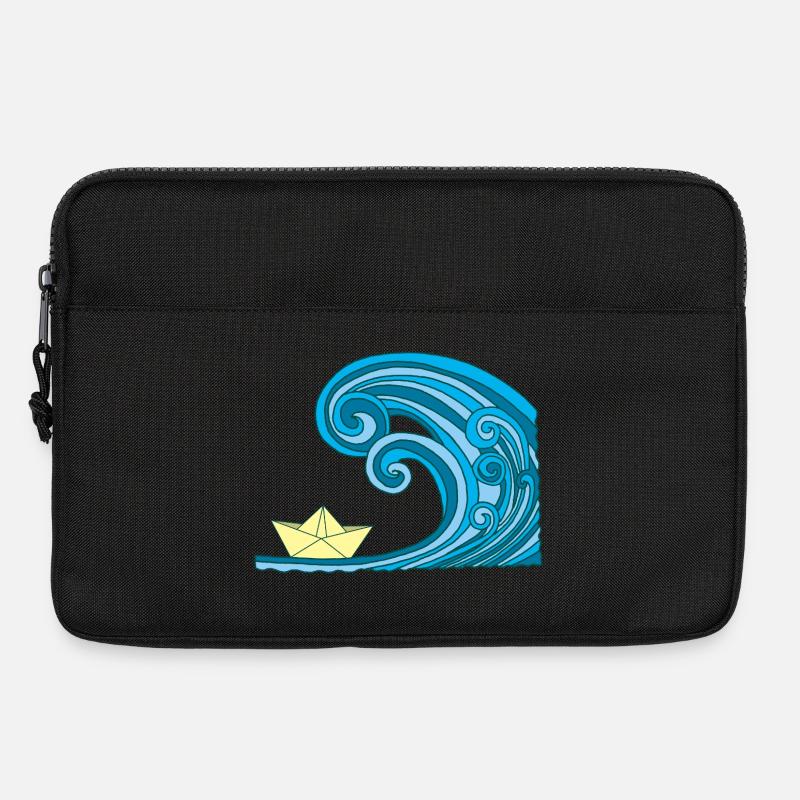 Paper Boat & Ocean - Laptoptasche 13" - Schwarz