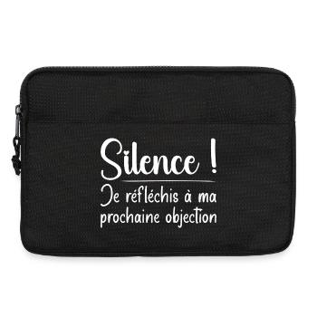 Silence ! Je réfléchis à ma prochaine objection - Sacoche pour ordinateur portable 13 pouces - noir - Devant