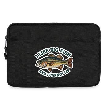 Großer Fisch Spruch I Like Big Fish  - Laptoptasche 13" - Schwarz - Vorne