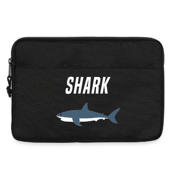Nautic Design Shark Silhouette Bold Typography - Laptop bag 13" - black - Front