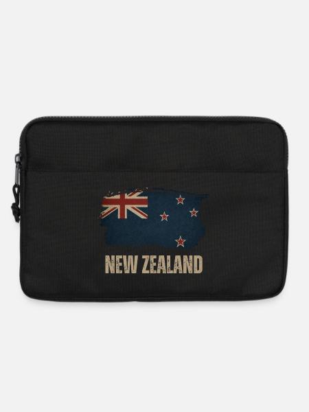 Grunge Neuseeland Flagge - Laptoptasche 13" - Schwarz