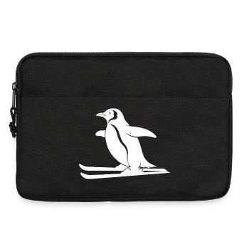 Minimalistischer Pinguin Skifahrer Winter Sport - Laptoptasche 13" - Schwarz - Vorne