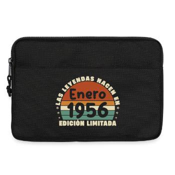 Cadeau d’anniversaire vintage de janvier 1956 - Sacoche pour ordinateur portable 13 pouces - noir - Devant