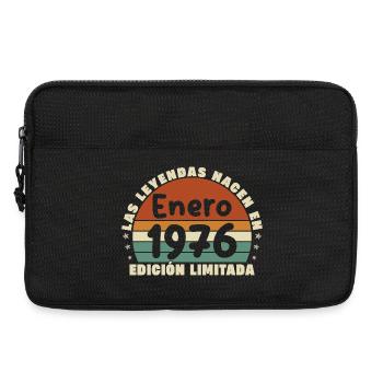 Cadeau d’anniversaire vintage de janvier 1976 - Sacoche pour ordinateur portable 13 pouces - noir - Devant