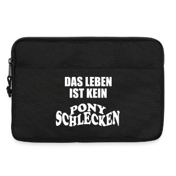 Das Leben ist kein Ponyschlecken - Laptoptasche 13" - Schwarz - Vorne
