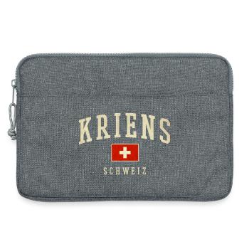 Kriens Suisse design avec drapeau - Sacoche pour ordinateur portable 13 pouces - gris chiné - Devant