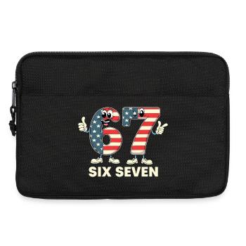 US Flag 67 Memes Six Seven - Laptoptasche 13" - Schwarz - Vorne